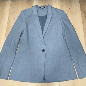 Express Blue Chambray Denim Style Blazer, Size 4